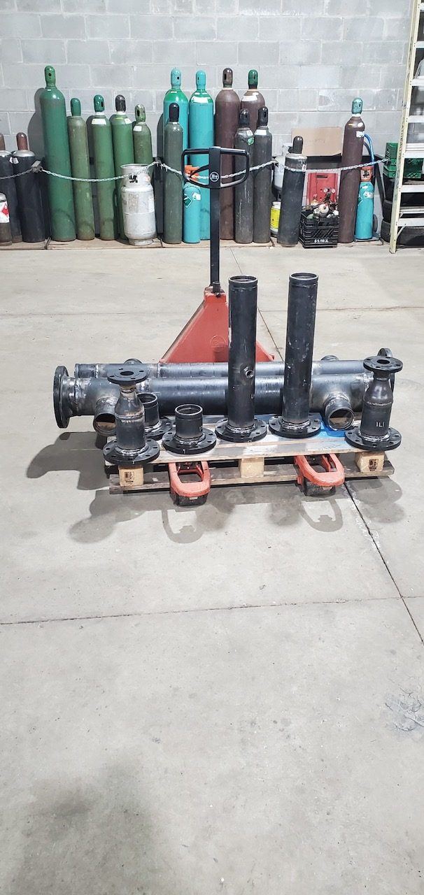 Prefabricated pipe spools ready for installation